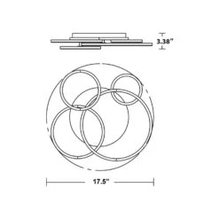 Orbit LED Flush Mount Ceiling Light -City Lights Store afx lighting orbit led flush mount ceiling light line drawing 01 2ab1fca3 b54f 4b7f a42b 7d0bcb11d2fa