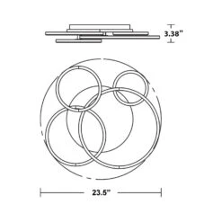 Orbit LED Flush Mount Ceiling Light -City Lights Store afx lighting orbit led flush mount ceiling light line drawing 02 28551a56 07a1 4bde 9e34 901f023851b6
