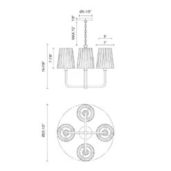 Plisse Chandelier 32 Plisse Chandelier -City Lights Store alora mood plisse chandelier line drawing 01 40c62d68 24c8 4931 a21e 8a2321775f12