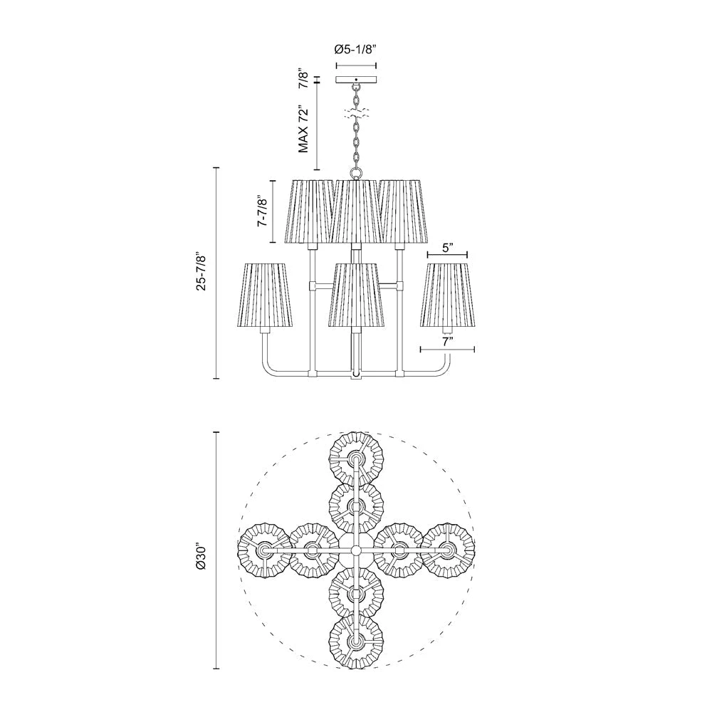 Plisse Chandelier 14 Plisse Chandelier - Image 12