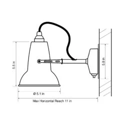 Anglepoise Original 1227 Wall Light 30 Anglepoise Original 1227 Wall Light -City Lights Store anglepoise original 1227 wall light line drawing 01