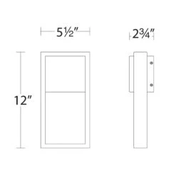 Archetype Outdoor LED Wall Light -City Lights Store archetype indoor outdoor led wall light W15912 line drawing