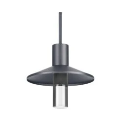 Ash Outdoor LED Pendant Light With Clear Cylinder