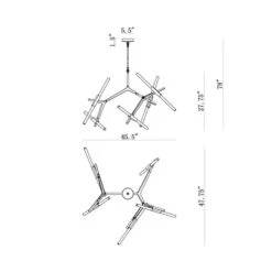 San Vincente LED Chandelier -City Lights Store avenue lighting san vincent led chandelier line drawing 01