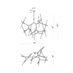 San Vincente LED Chandelier -City Lights Store avenue lighting san vincent led chandelier line drawing 02