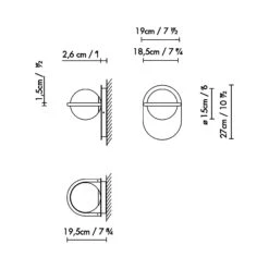 C_Ball W Wall Light -City Lights Store blux c ball w wall light line drawing 01