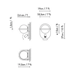 C_Ball W Wall Light -City Lights Store blux c ball w wall light line drawing 02
