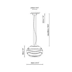 Tree Series S Pendant Light -City Lights Store blux tree series s pendant light line drawing 01