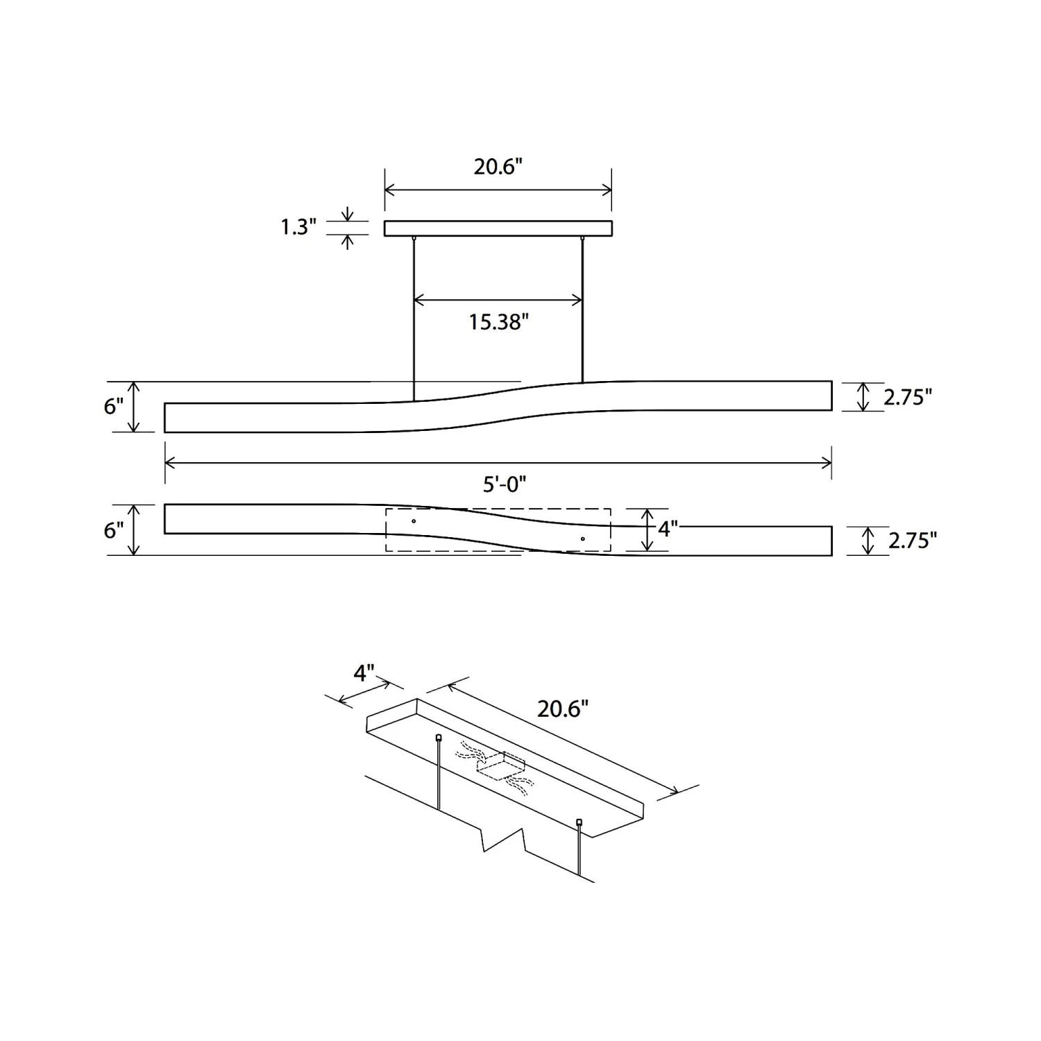 Camur LED Linear Pendant Light 14 Camur LED Linear Pendant Light - Image 12