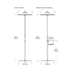 Circa LED Floor Lamp -City Lights Store circa led floor lamp line drawing 03