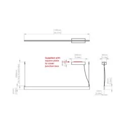 Fly LED Linear Pendant Light -City Lights Store contardi fly led linear pendant light line drawing 01 fdac63bd 6c9e 4b6b be02 9eaa0dfb28a7
