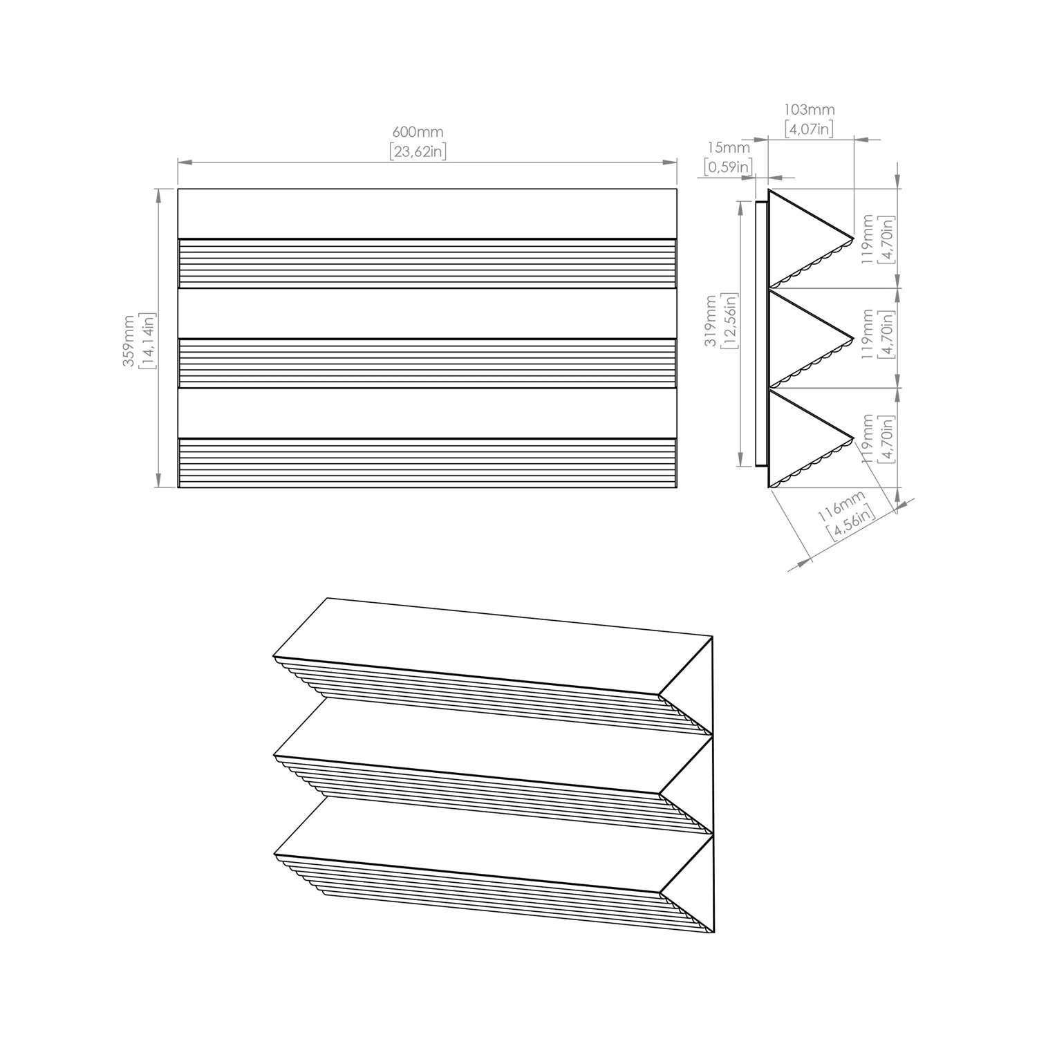 Stick LED Trio Wall Light 7 Stick LED Trio Wall Light - Image 5