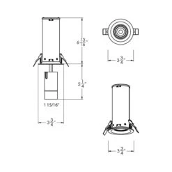 Aperture LED Recessed Light With Adjustable Head -City Lights Store dals lighting aperture led recessed light with adjustable head line drawing