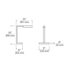 Dessau LED Table Lamp 21 Dessau LED Table Lamp -City Lights Store dessau led table lamp line drawing