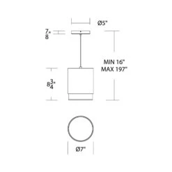 Cloak LED Pendant Light -City Lights Store dweled cloak led pendant light line drawing 02 a80bce90 d990 47eb b90e a9721ecf6059
