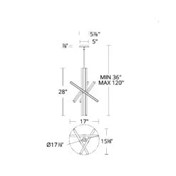 Parallax 731 LED Chandelier -City Lights Store dweled parallax 731 led chandelier line drawing 01 1dbb37ed a66a 4278 af2d 6fb763c5844a