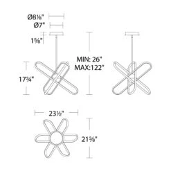 Valerius LED Chandelier -City Lights Store dweled valerius led chandelier line drawing