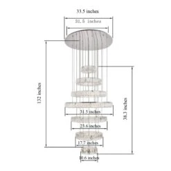 Monroe LED Chandelier -City Lights Store elegant lighting monroe led chandelier line drawing