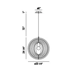 Abruzzo Pendant Light -City Lights Store eurofase abruzzo pendant light line drawing 03