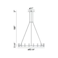 Albany LED Ring Chandelier -City Lights Store eurofase albany led ring chandelier line drawing 02