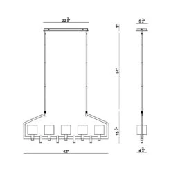 Decato Linear Pendant Light -City Lights Store eurofase decato linear pendant light line drawing 01