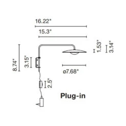 Marset Ginger A LED Wall Light 20 Marset Ginger A LED Wall Light -City Lights Store ginger a led wall light line drawing 01