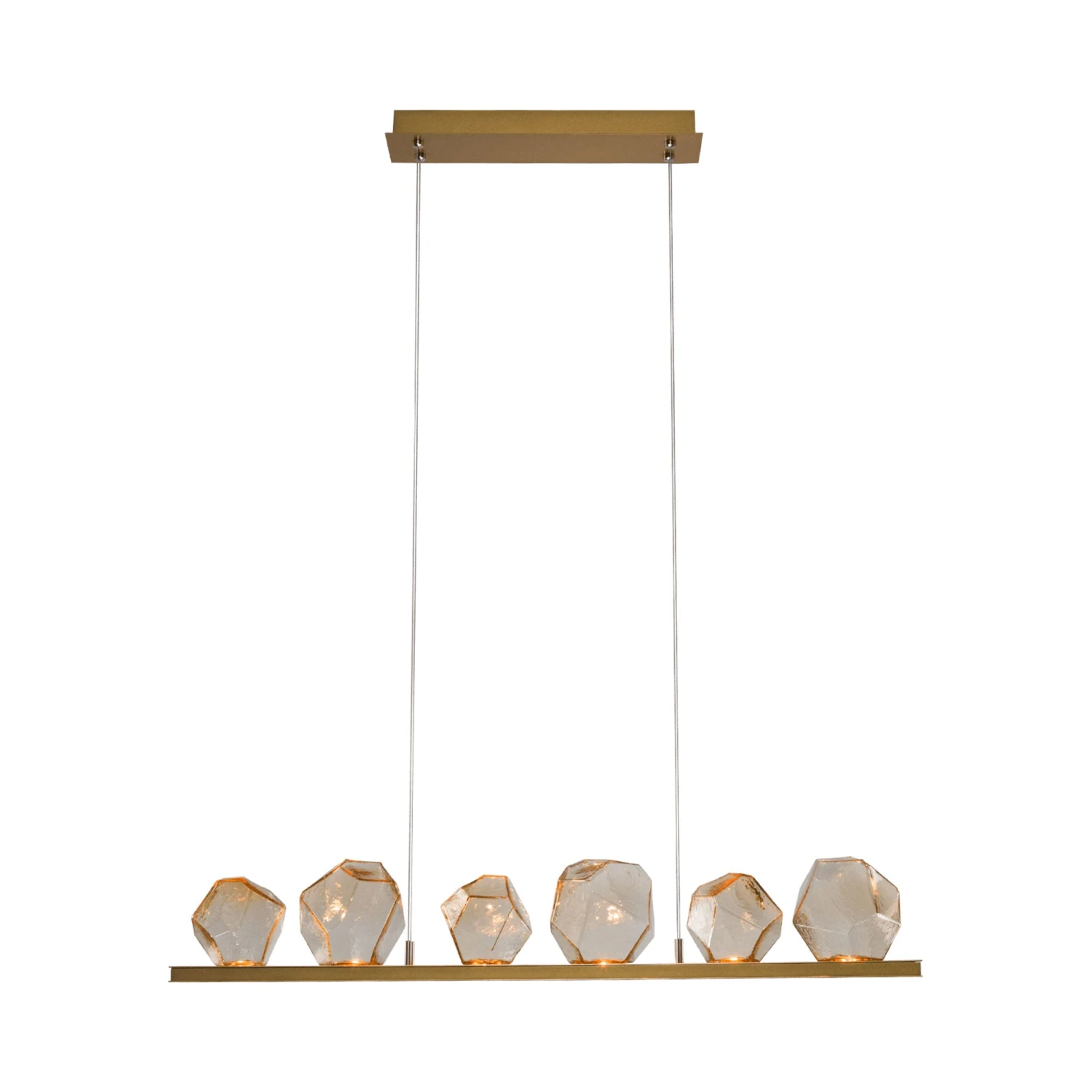 Gem Bezel LED Linear Pendant Light 3 Gem Bezel LED Linear Pendant Light