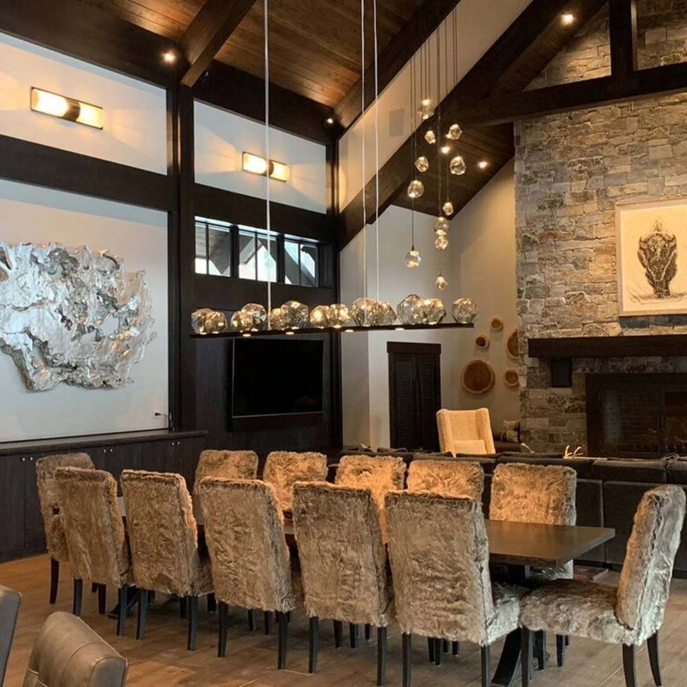 Gem Bezel LED Linear Pendant Light 9 Gem Bezel LED Linear Pendant Light - Image 7