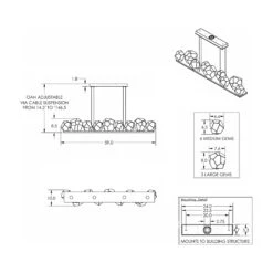 Gem Bezel LED Linear Pendant Light 33 Gem Bezel LED Linear Pendant Light -City Lights Store hammerton studio gem bezel led linear pendant light line drawing 02