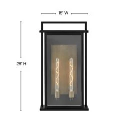Langston Outdoor Wall Light -City Lights Store hinkley langston outdoor wall light line drawing 04