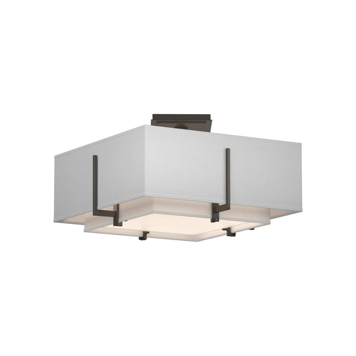 Exos Square Double Shade Semi Flush Mount Ceiling Light 15 Exos Square Double Shade Semi Flush Mount Ceiling Light - Image 13