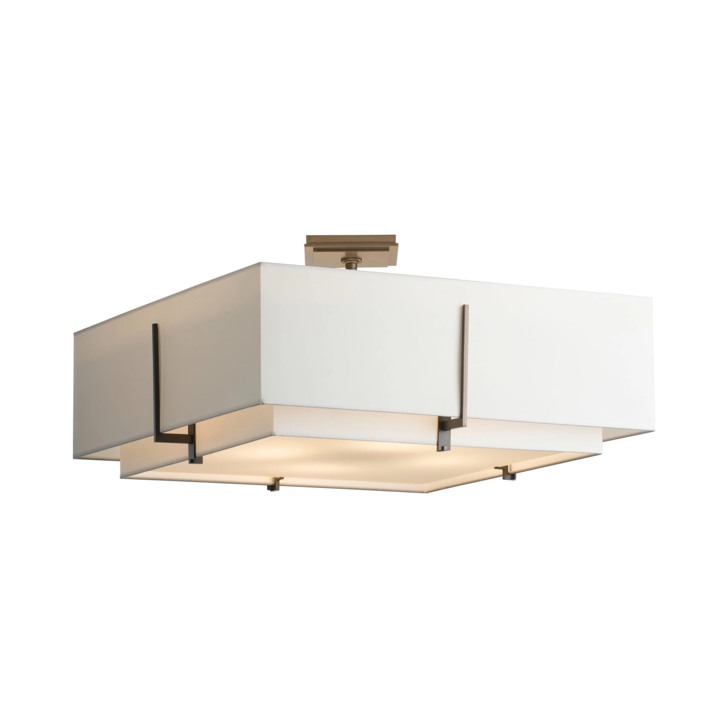 Exos Square Double Shade Semi Flush Mount Ceiling Light 7 Exos Square Double Shade Semi Flush Mount Ceiling Light - Image 5