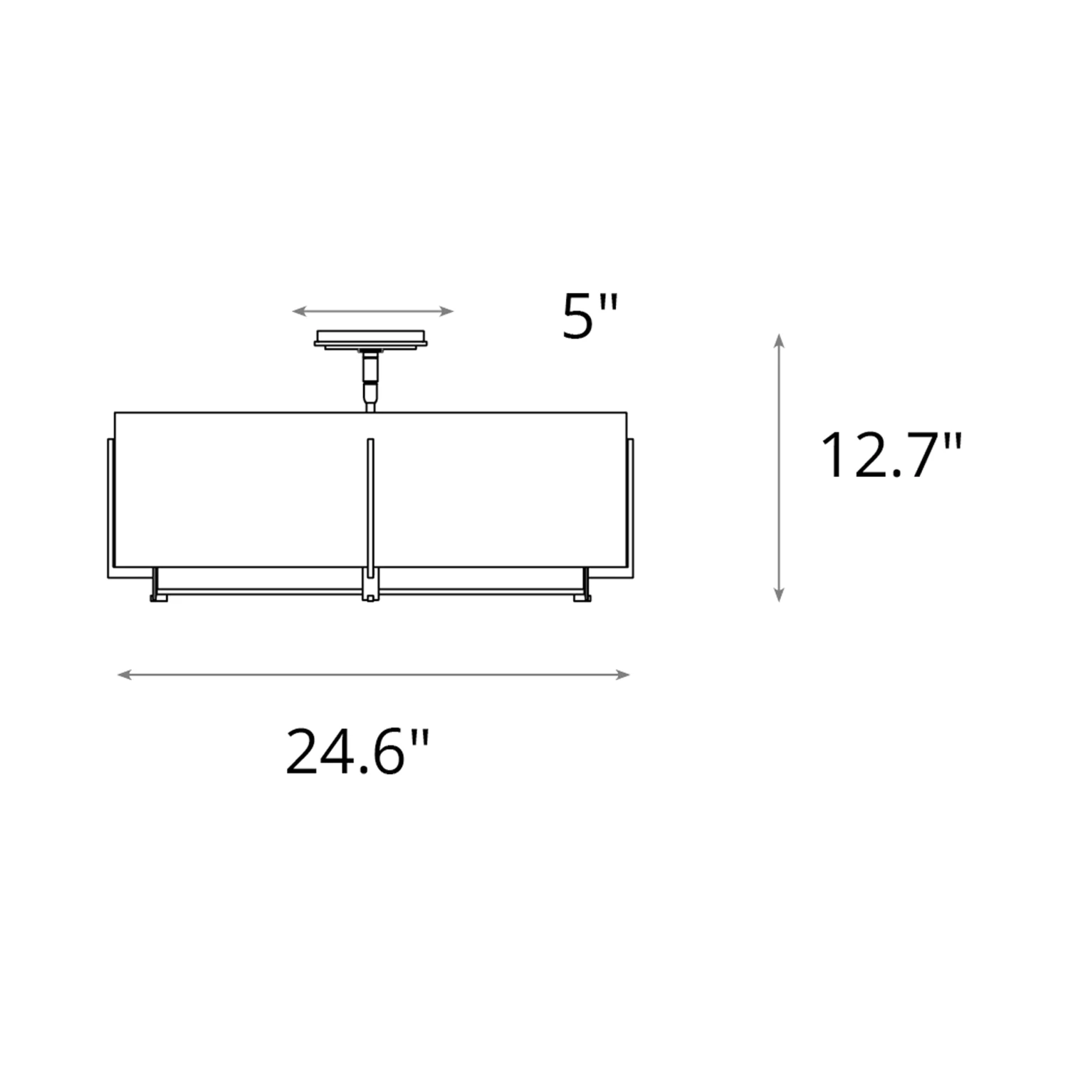 Exos Square Double Shade Semi Flush Mount Ceiling Light 10 Exos Square Double Shade Semi Flush Mount Ceiling Light - Image 8