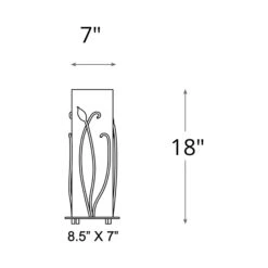 Forged Leaves Table Lamp -City Lights Store hubbardton forge forged leaves table lamp line drawing 0603 84562b38 5af6 4f4c 82d8 98db2c7a80f2