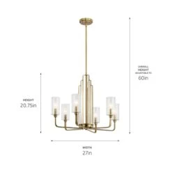 Kimrose Chandelier -City Lights Store kichler kimrose chandelier line drawing 02