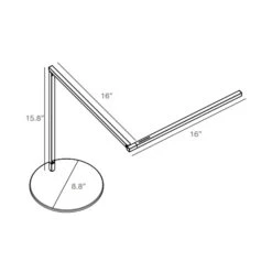 Z-Bar Pro Gen 4 LED Desk Lamp -City Lights Store koncept lighting z bar pro gen 4 led desk lamp line drawing