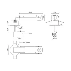 Downey LED Semi Flush Ceiling Light -City Lights Store kuzco downey led semi flush ceiling light line drawing 04 nh