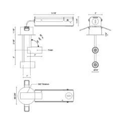Downey LED Semi Flush Ceiling Light -City Lights Store kuzco downey led semi flush ceiling light line drawing 07 nh