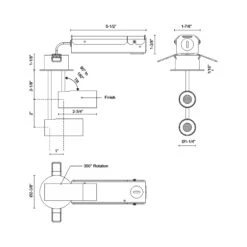 Downey LED Semi Flush Ceiling Light -City Lights Store kuzco downey led semi flush ceiling light line drawing 08 nh