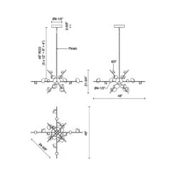 Geode LED Chandelier 15 Geode LED Chandelier -City Lights Store kuzco geode led chandelier line drawing 02 nh