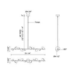 Geode LED Linear Pendant Light -City Lights Store kuzco geode led linear pendant light line drawing nh