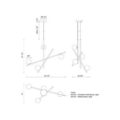 Amara LED Chandelier -City Lights Store kuzco lighting amara led chandelier line drawing 01 72f24620 c678 446a bd35 a3385072a4ee