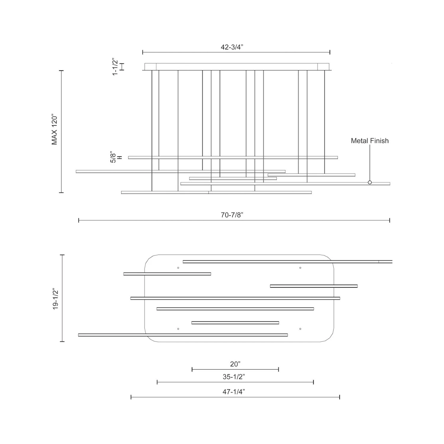 Chute Motion LED Multi Pendant Light 6 Chute Motion LED Multi Pendant Light - Image 4