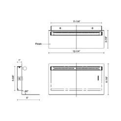 Dresden LED Tube Wall Light With Shelf -City Lights Store kuzco lighting dresden led tube wall light with shelf line drawing nh