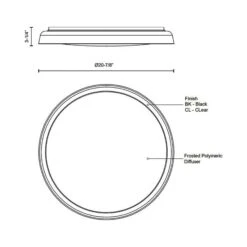 Hampton LED Flush Mount Ceiling Light -City Lights Store kuzco lighting hampton led flush mount ceiling light FM43121 line drawing 817a0563 70b7 401d bcb4 ae947a966457
