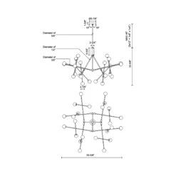 Moto LED Chandelier -City Lights Store kuzco moto led chandelier line drawing 02 nh