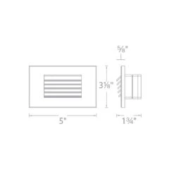 LEDme Horizontal Louvered LED Step And Wall Light -City Lights Store ledme horizontal louvered led step and wall light line drawing