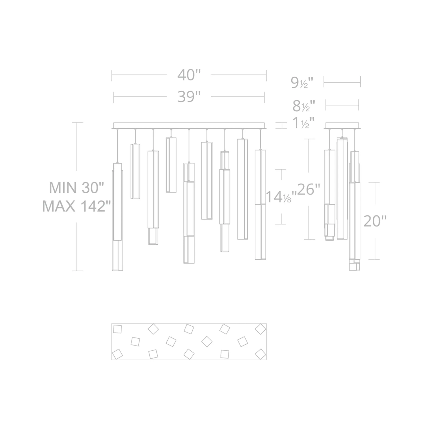 Chaos LED Linear Pendant Light 6 Chaos LED Linear Pendant Light - Image 4
