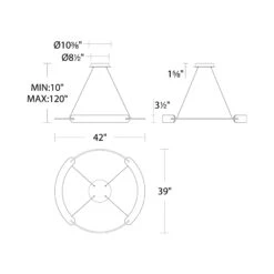 Ilios LED Chandelier -City Lights Store modern forms ilios led chandelier line drawing 02