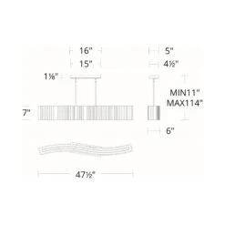 Rhiannon Rectangular LED Chandelier -City Lights Store modern forms rhiannon rectangular led chandelier line drawing